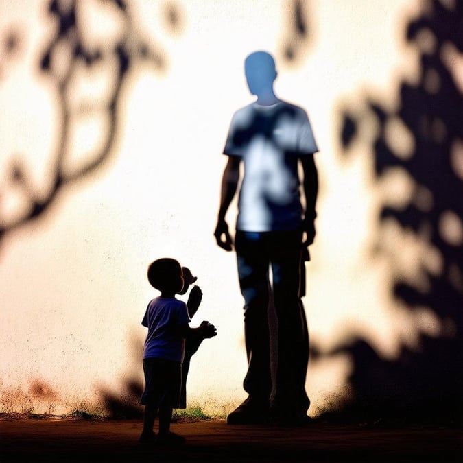 A heartwarming scene on a sunny day, as a father watches his son play. The image evokes the joy and affection between parent and child.