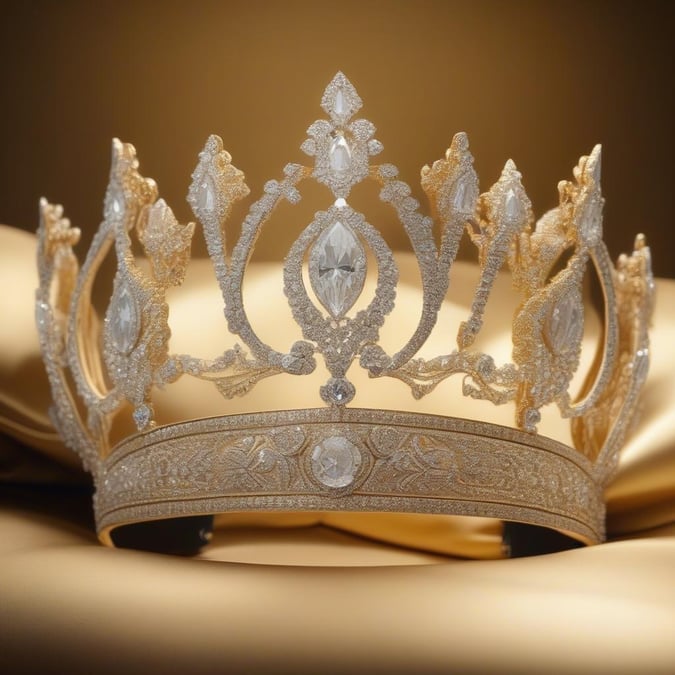 Découvrez l'opulence de la royauté avec cette magnifique couronne, rayonnante de diamants qui scintillent comme un ciel étoilé. Le design complexe et le savoir-faire raffiné en font un symbole d'honneur et de noblesse.