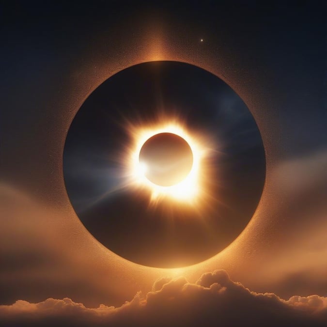 A breathtaking view of a solar eclipse, with the sun's corona shining brightly against a darkened sky.