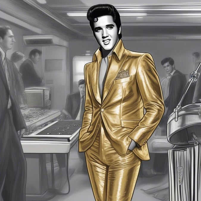 This stylish Elvis Presley wallpaper captures the spirit of his iconic presence.