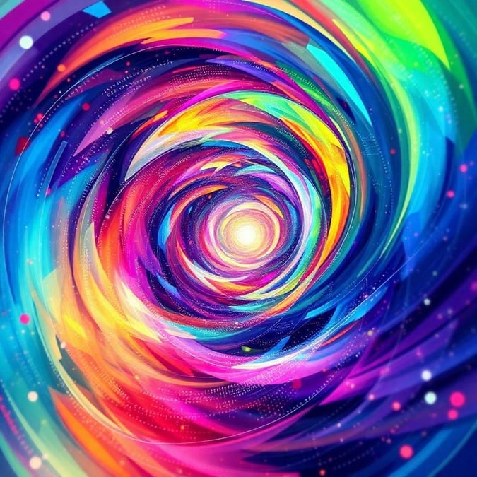 This stunning wallpaper features a mesmerizing spiral design in a kaleidoscope of colors, perfect for adding a pop of excitement to your desktop or mobile device.