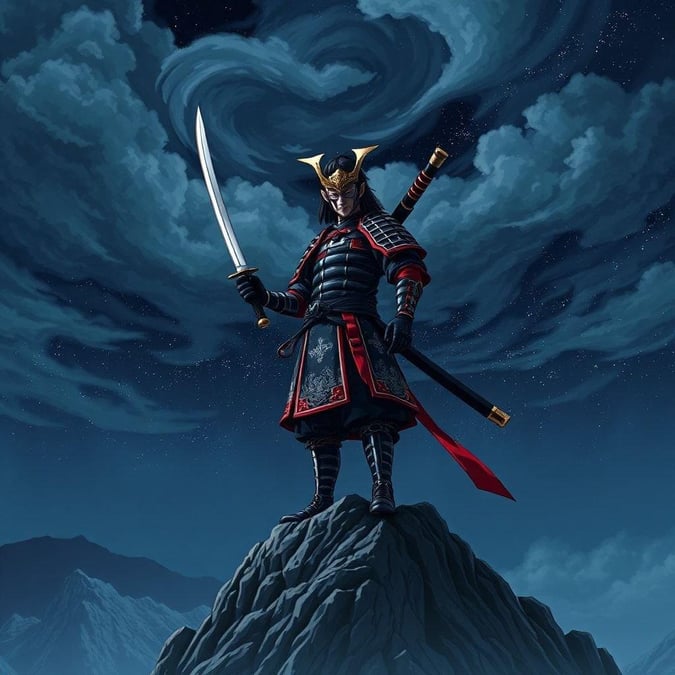 Add a touch of anime style to your desktop or mobile with this majestic samurai warrior wallpaper.