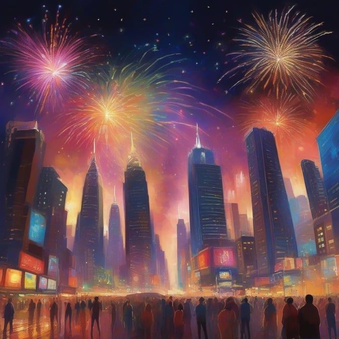 Celebrate the season with a stunning fireworks display in the heart of the city. The vibrant colors and patterns light up the night sky, creating a magical atmosphere that's perfect for any occasion.