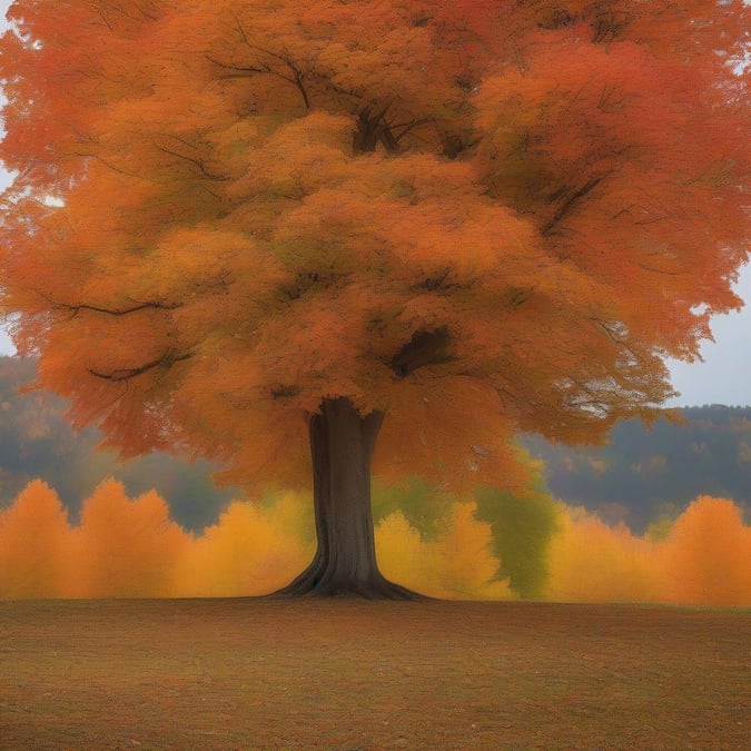 A tranquil scene of an autumn forest, with golden leaves shining in the sunlight.