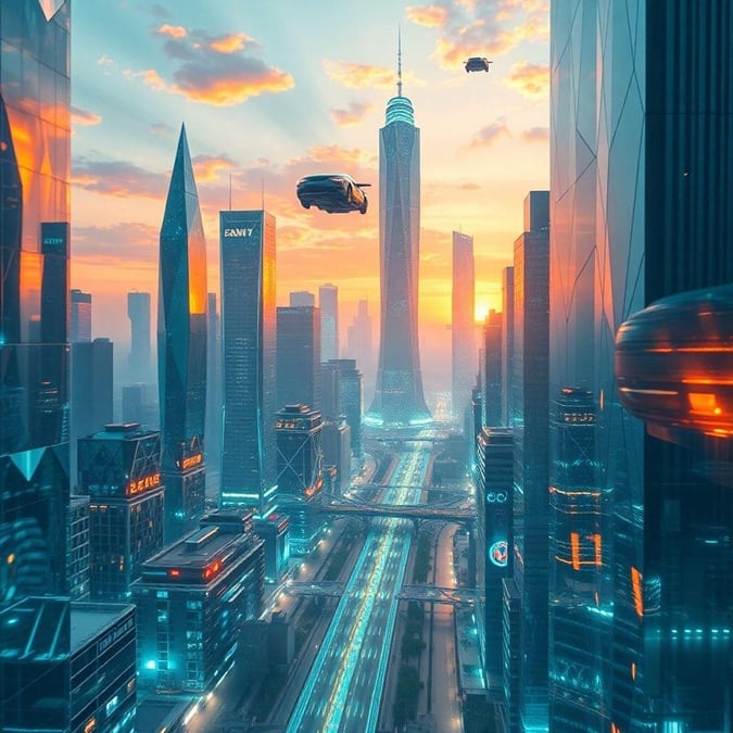 Ce magnifique fond d'écran présente une ville futuriste avec des gratte-ciel imposants et des voitures volantes, parfait pour les fans de super-héros et de science-fiction.