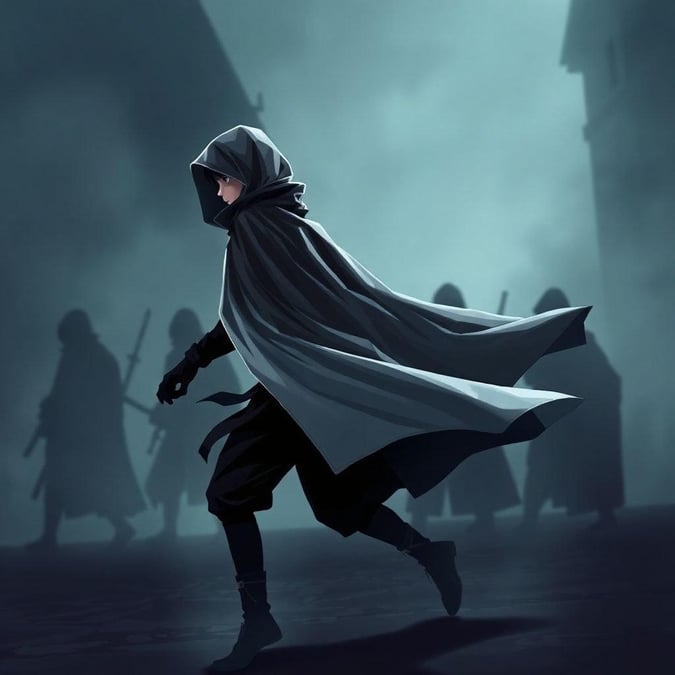 Get ready for an epic ninja adventure with this stunning anime wallpaper featuring a stealthy ninja sneaking past guards in a dark, misty castle. The detailed digital illustration brings the scene to life, capturing the anticipation and excitement of the moment.