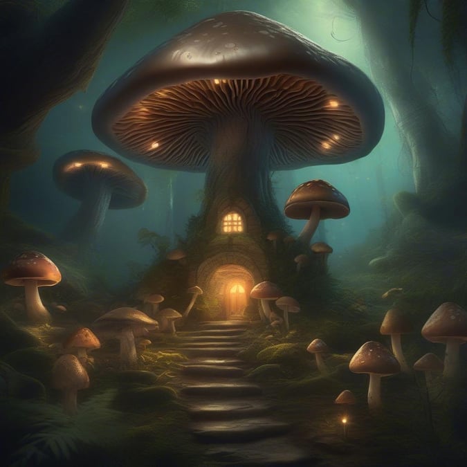 Step into a mystical forest where enchantment awaits. This image captures the magical essence of gaming, with towering mushrooms and an inviting house perched on a verdant hillside. The atmosphere is one of mystery and anticipation, perfect for setting your screensaver to as you venture into fantastical worlds.