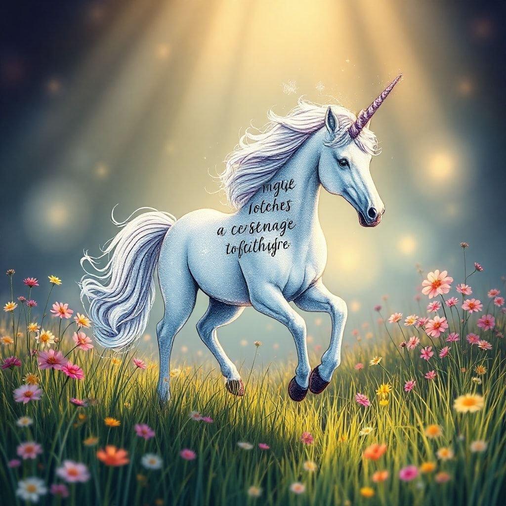 This enchanting unicorn wallpaper features a quote that reads, 'Magic happens in the hearts of those who believe.', making it a perfect choice for desktop and mobile backgrounds with a touch of whimsy.