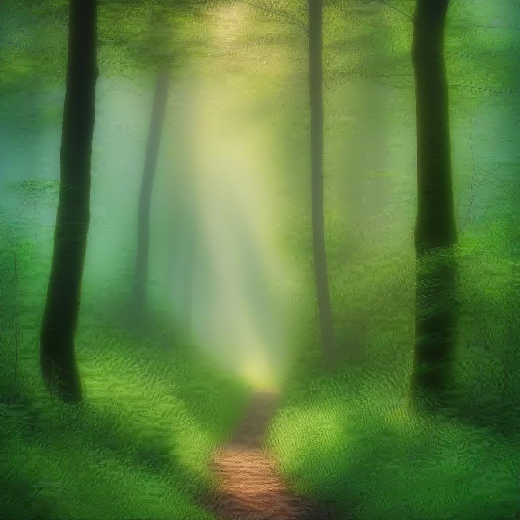 Un chemin boisé tranquille, baigné dans la douce lueur de la brume matinale. Une échappatoire sereine au tumulte de la vie quotidienne.