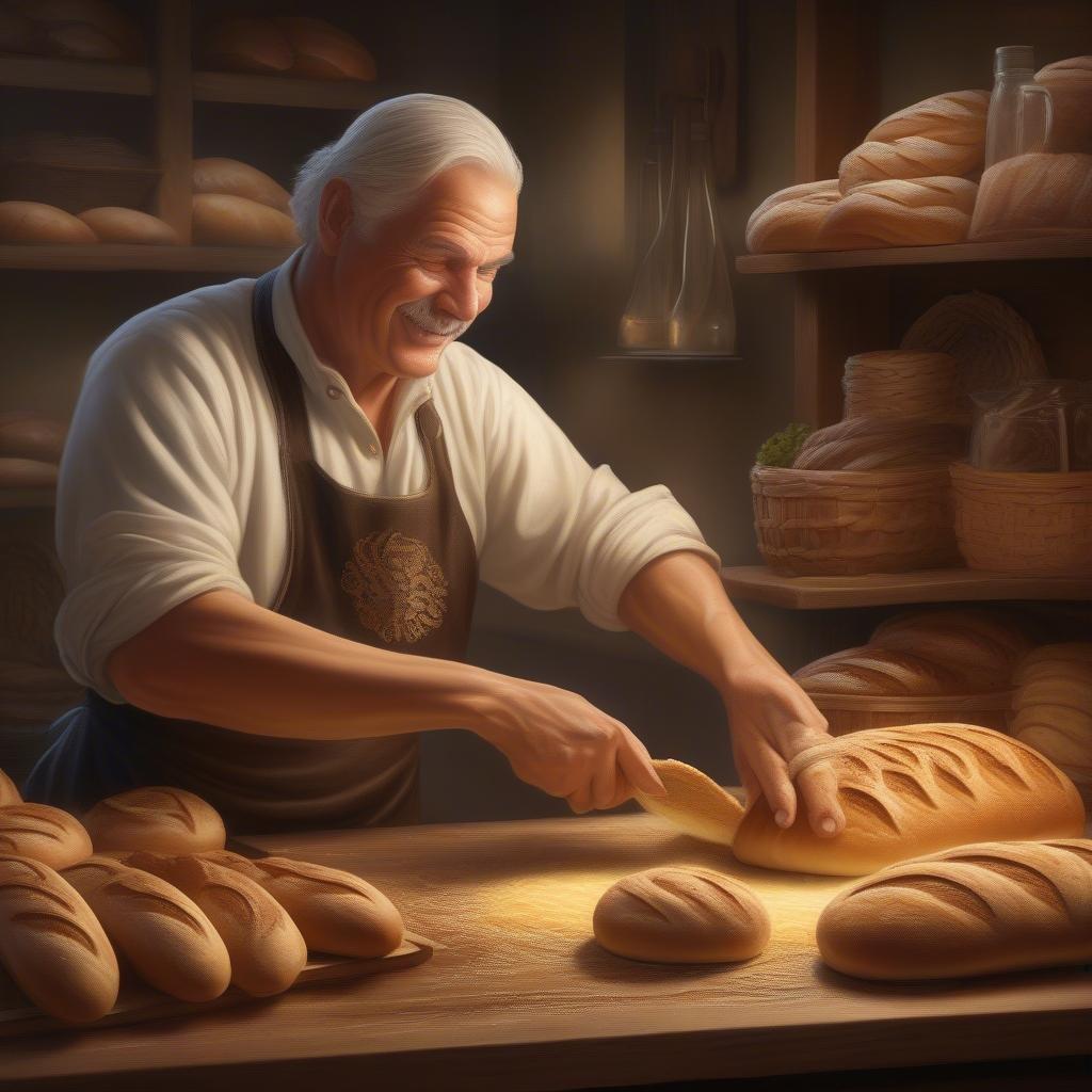 Enjoy the festive atmosphere with a loaf of fresh bread from this bustling bakery at Oktoberfest.