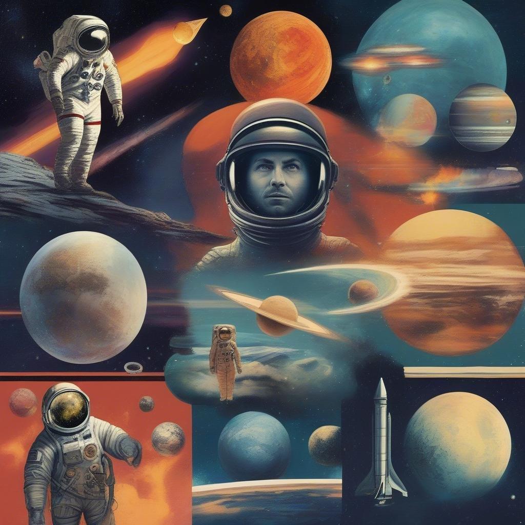 Add a touch of space exploration to your device with this unique wallpaper featuring astronauts and planets.