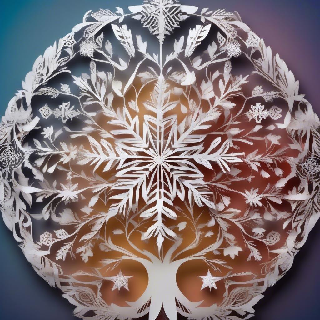 Celebrate the season with this charming winter-themed wallpaper, perfect for desktop and mobile. The image features a collection of intricate snowflakes, icicles, and festive pinecones, all rendered in a stunning color gradient that shifts from a soft blue to a warm orange. This delightful design captures the essence of winter's quiet beauty.