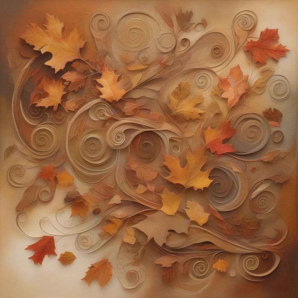 This beautiful wallpaper is perfect for the Thanksgiving season. It features a stunning design with leaves and swirls in shades of orange, yellow, and brown. The image is perfect for desktop and mobile use, and it's sure to add a touch of autumnal charm to any device.