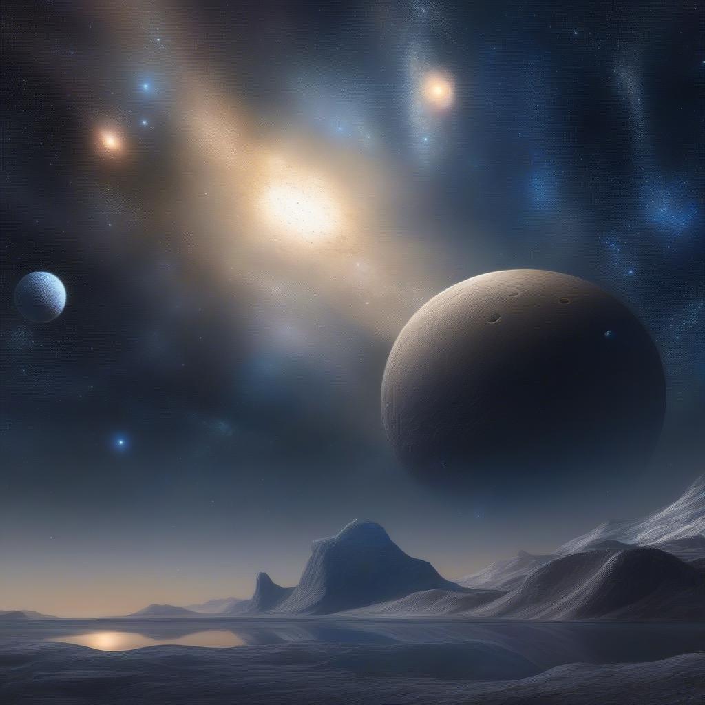 Immerse yourself in the vastness of space with this serene wallpaper. It's a snapshot of our cosmic neighborhood, featuring planets and moons that evoke a sense of wonder. Perfect for desktop backgrounds on both computers and mobile devices.