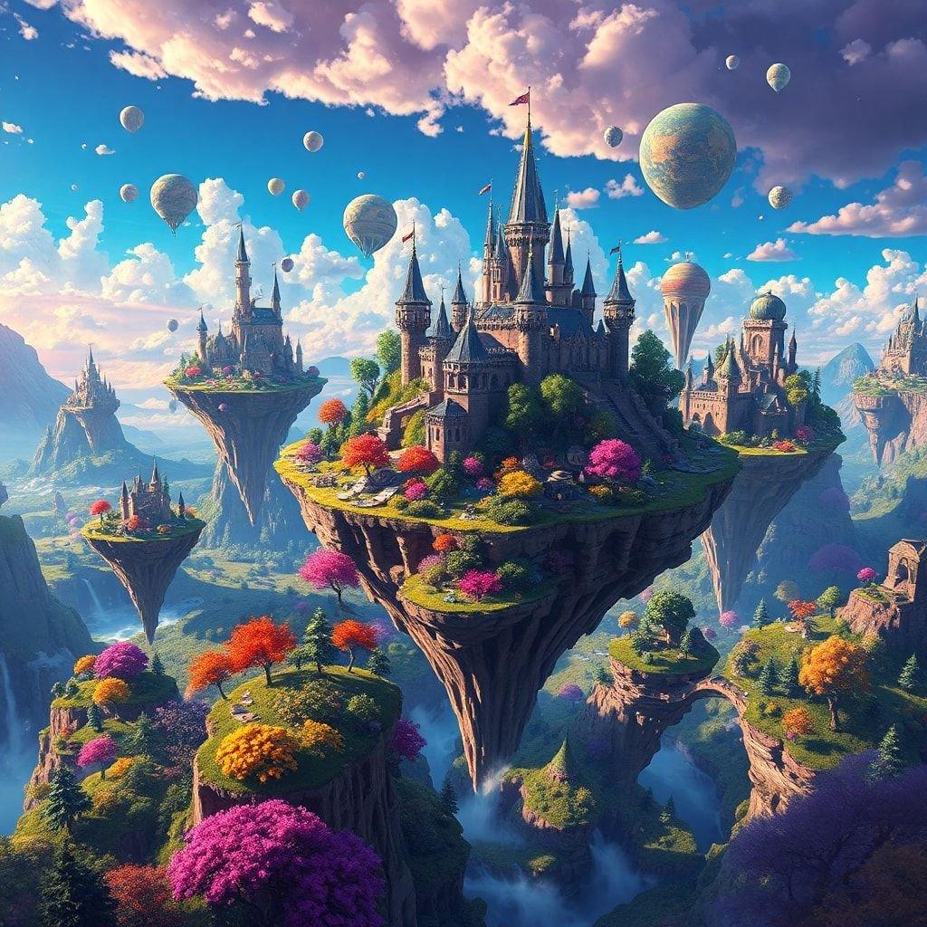 A fantastical landscape where magic, technology, and gaming unite.