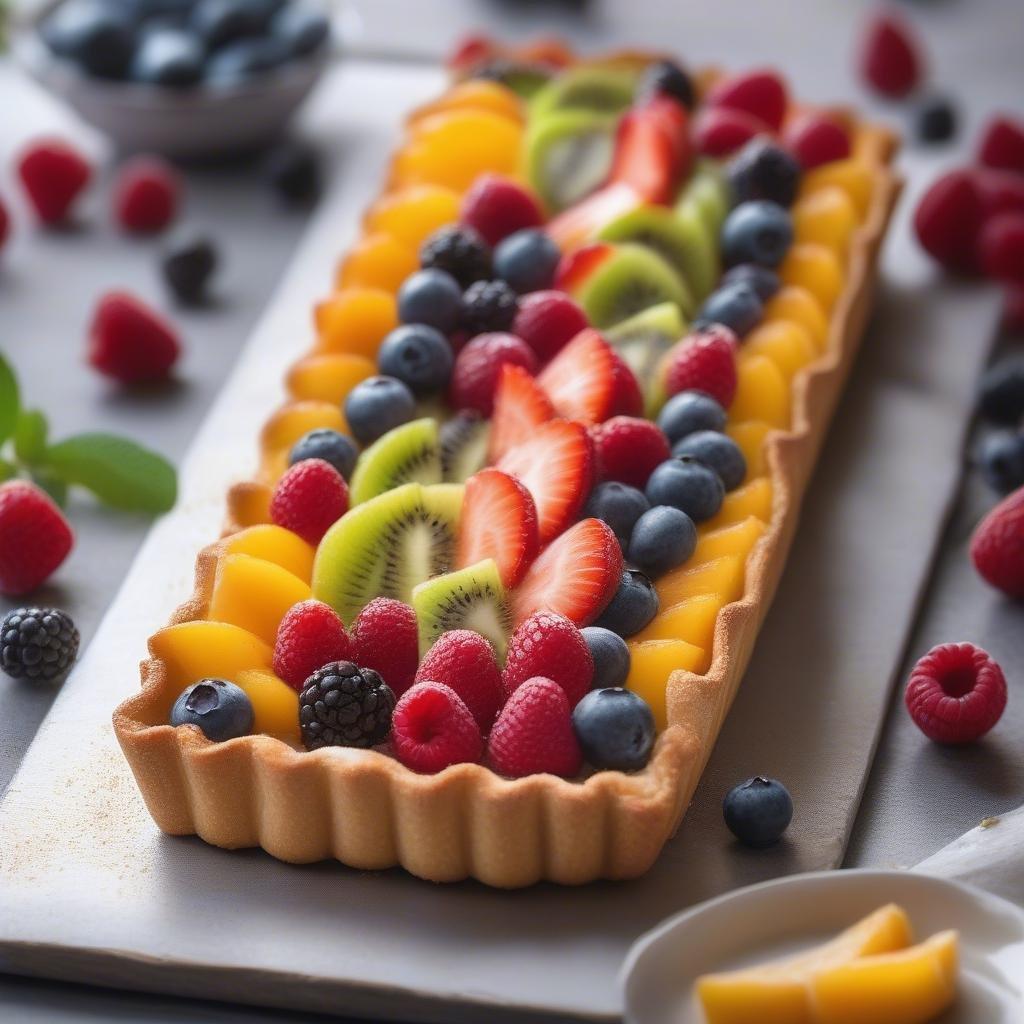 Indulge in the sweet and colorful world of this fruit tart wallpaper. Perfect for adding a touch of elegance to your desktop or mobile device.