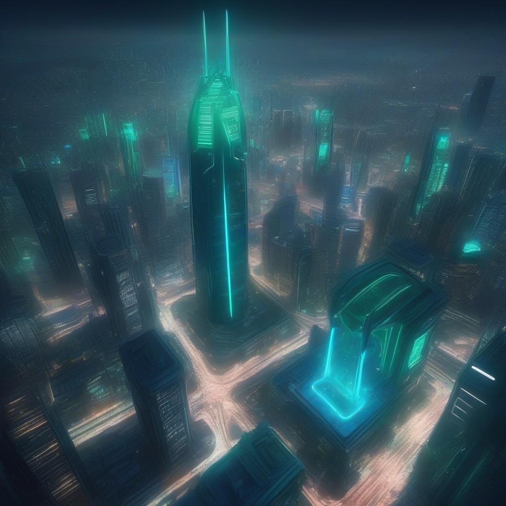 This stunning sci-fi landscape wallpaper transports you to a futuristic world of towering skyscrapers and neon-lit streets. The city's sleek architecture and vibrant colors create a sense of excitement and energy, making it perfect for anyone who loves science fiction and futuristic design.