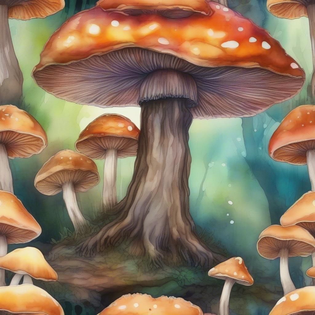 A beautiful and vibrant wallpaper featuring a lush forest of mushrooms, perfect for adding a touch of whimsy to your desktop or mobile device.