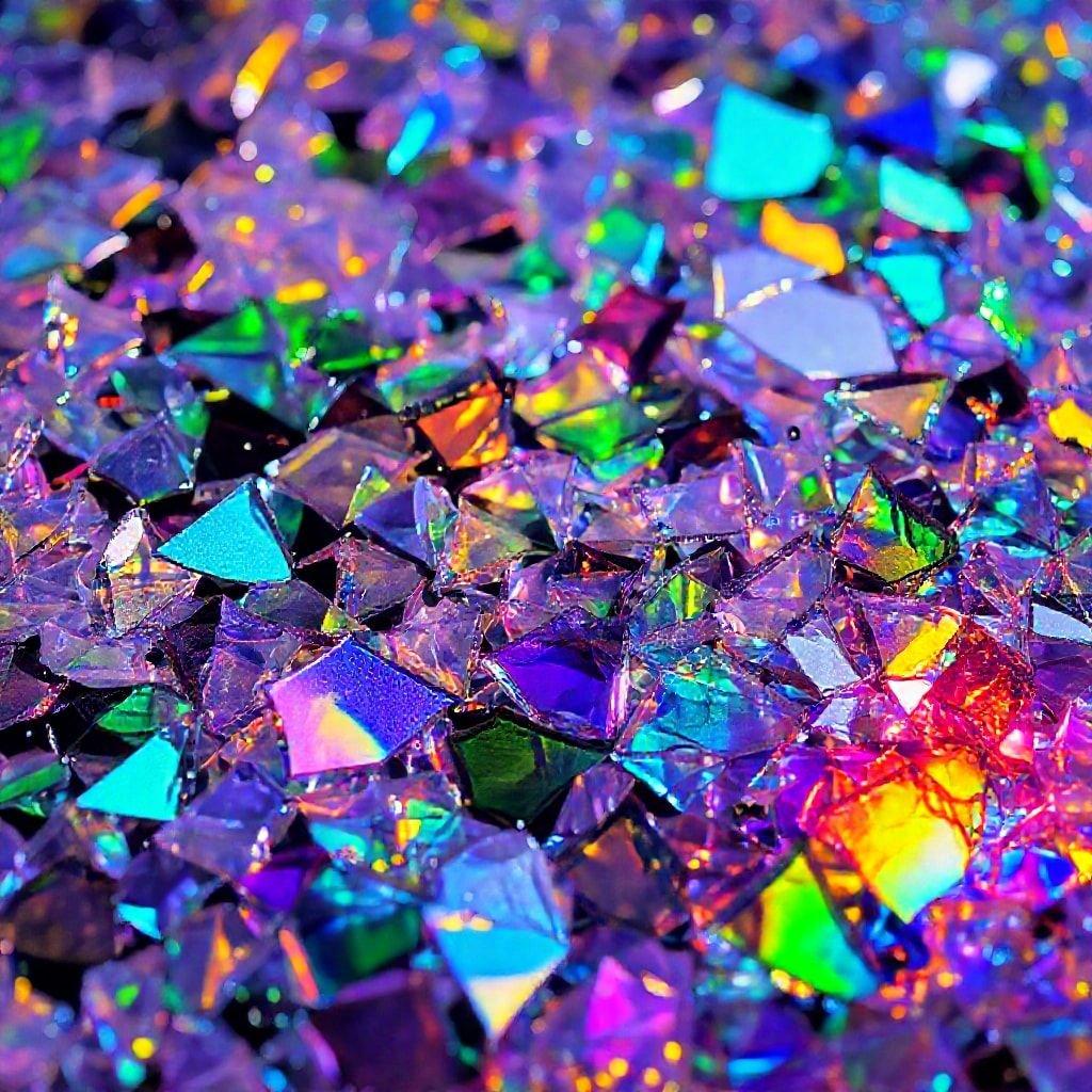 A close-up view of assorted colorful glass confetti pieces, suitable as a lively desktop wallpaper for any celebratory occasion.