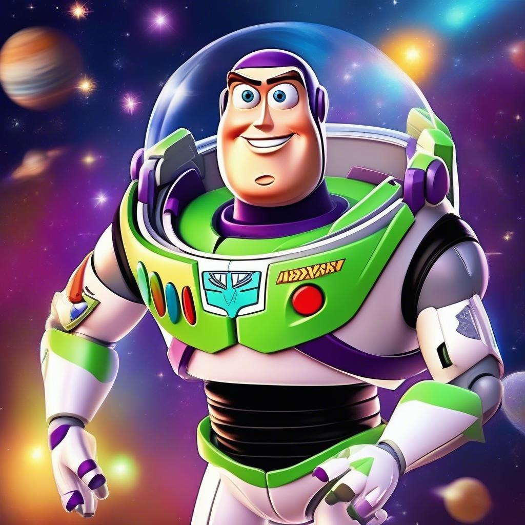 Get ready to blast off into the world of Disney with this stunning wallpaper featuring Buzz Lightyear from Toy Story. Perfect for fans of the beloved space ranger, this image is sure to bring a smile to your face and a sense of adventure to your desktop or mobile device.