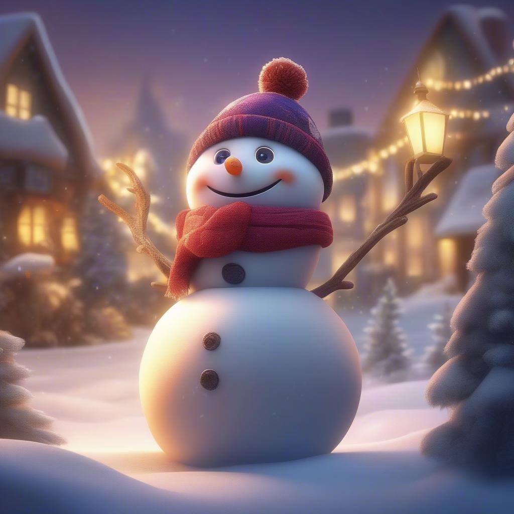 This adorable snowman is ready to bring some winter wonderland fun to your desktop or mobile wallpaper. With his bright smile and colorful hat, he's sure to put a smile on your face and make you feel like it's snowing inside!