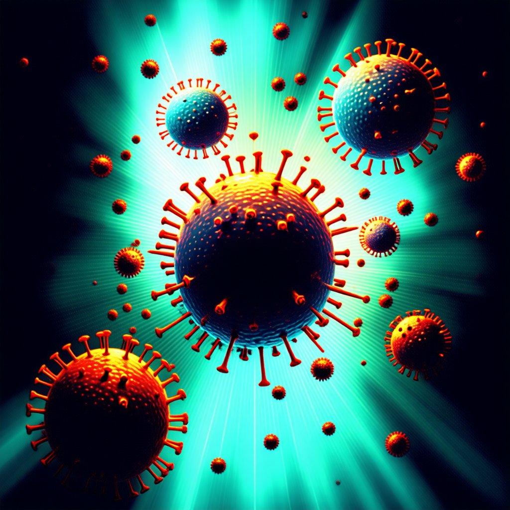 This wallpaper features a stunning visual representation of viruses, perfect for desktop and mobile use.