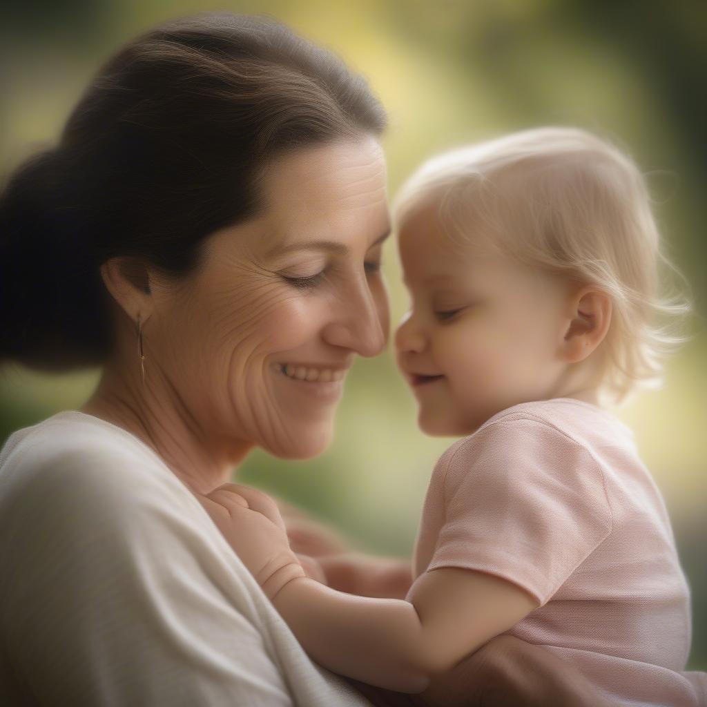 A heartwarming Mother's Day scene of a loving mother and her adorable baby girl enjoying a tender moment together.