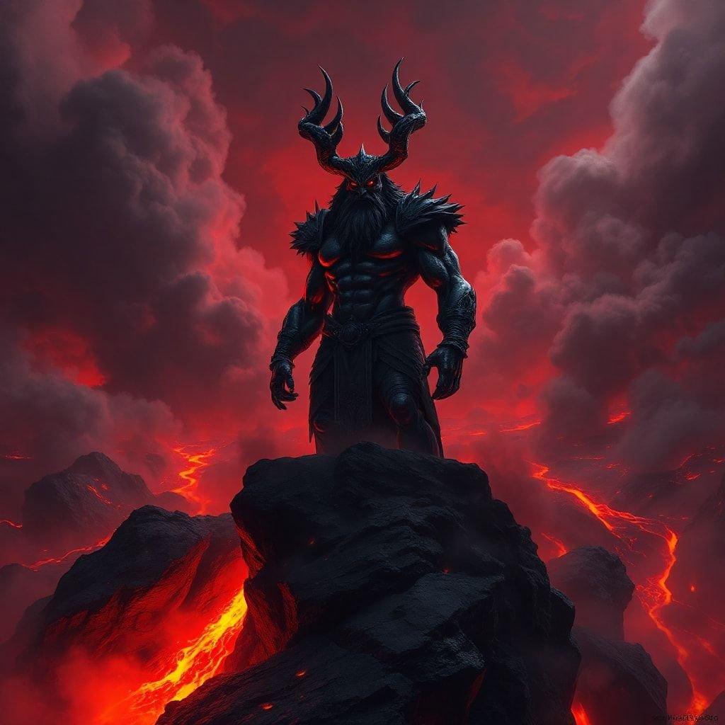 In the battle between light and dark, this demonic warrior stands as a formidable force. His horned helmet is an emblem of his heritage, a being of the shadows who commands the realm of darkness with a fierceness unparalleled.