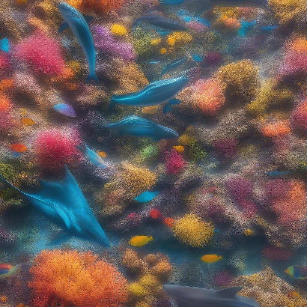 Swim into a vibrant, colorful coral reef teeming with tropical fish. This mesmerizing wallpaper captures the essence of aquatic life's beauty and diversity.