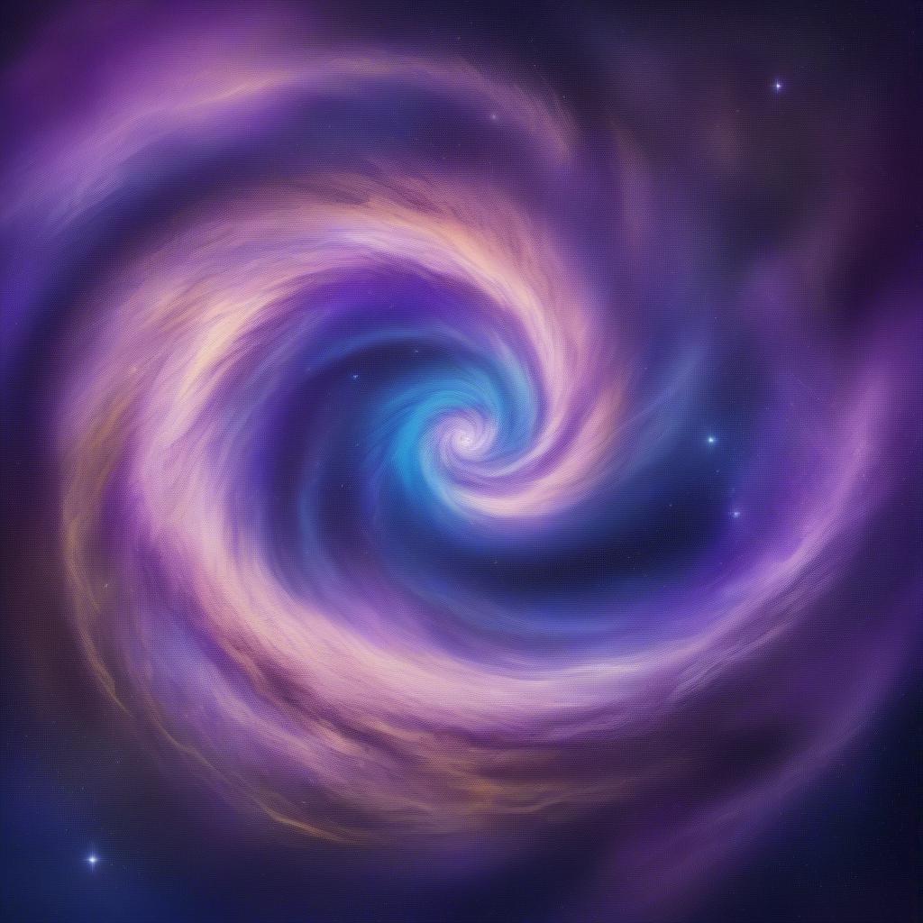 A mesmerizing cosmic scene captured in this vibrant wallpaper. The swirling galaxy, a mix of purples and blues, seems to invite you into its depths.