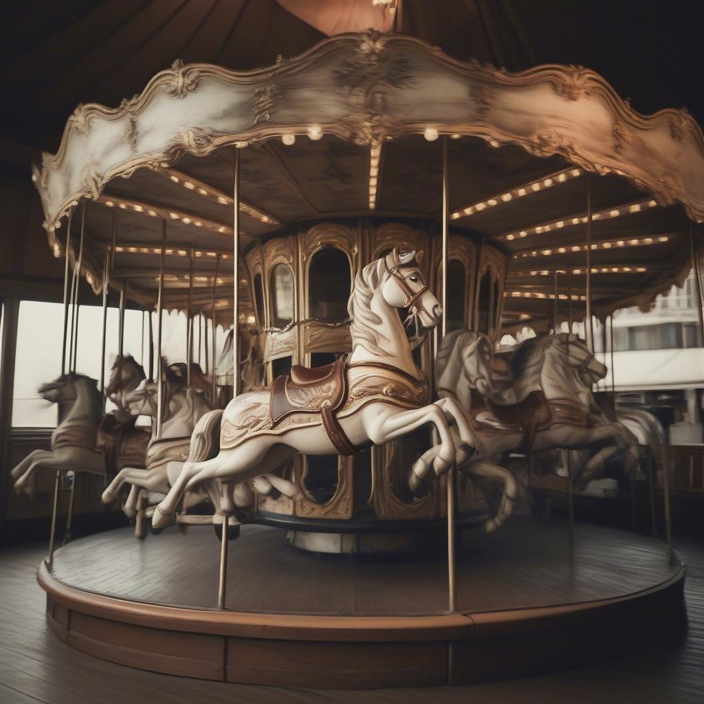 A vibrant carousel ride in a grand setting, ready to whisk you away on an adventure.