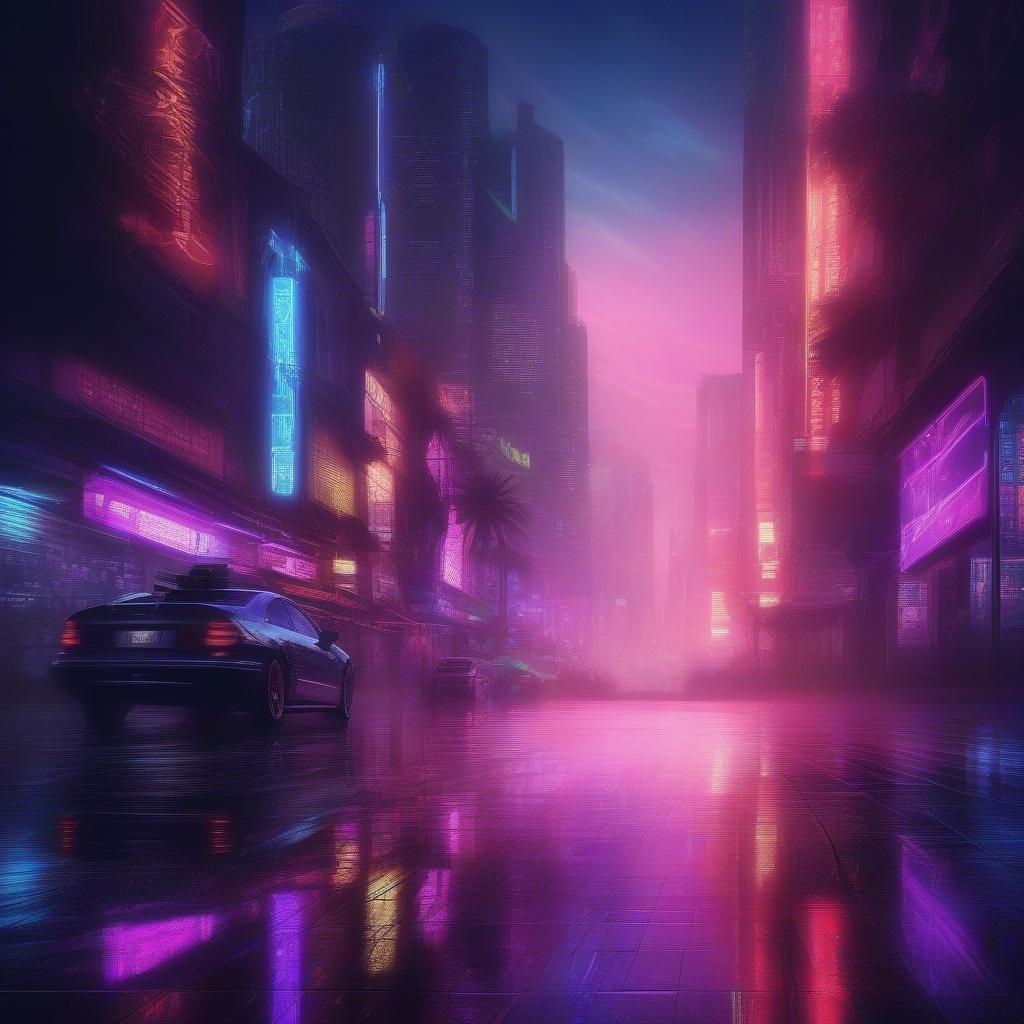 Immerse yourself in the futuristic world of cyberpunk with this stunning cityscape wallpaper. The neon-lit streets and towering skyscrapers create a sense of excitement and adventure.