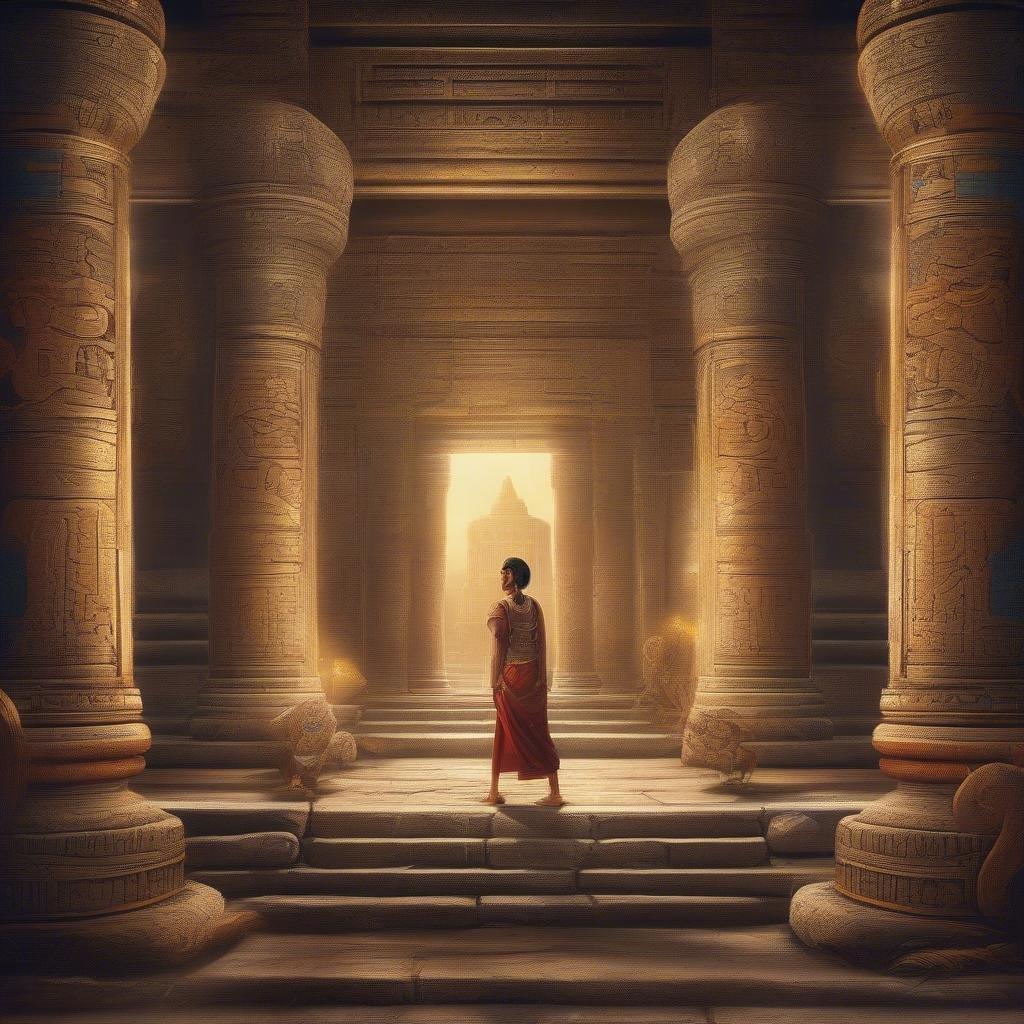 Step into the mystical world of Ancient Egypt with this stunning wallpaper featuring a majestic temple. The intricate hieroglyphics and grand architecture evoke a sense of wonder and awe, transporting you to a bygone era. Perfect for gamers and history buffs alike, this wallpaper is sure to inspire and captivate.