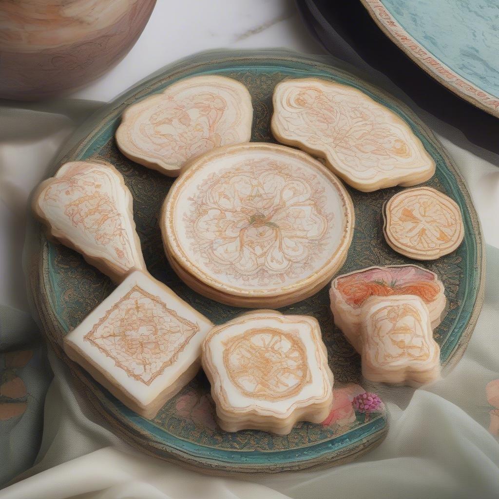 Estas exquisitas galletas muestran la belleza de Diwali, con sus intrincados diseños florales y delicados patrones.