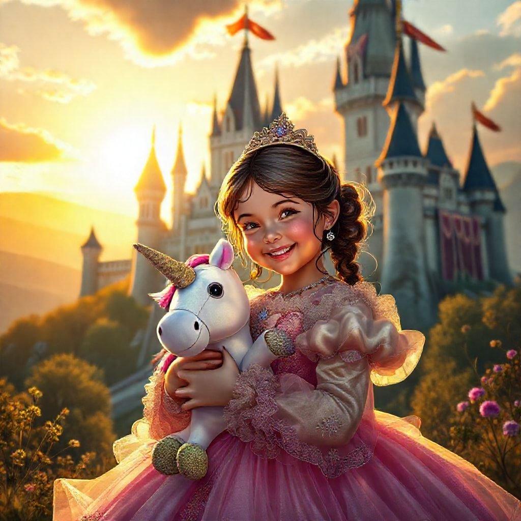 A whimsical scene featuring a princess in a fairytale setting, perfect for desktop and mobile wallpapers.