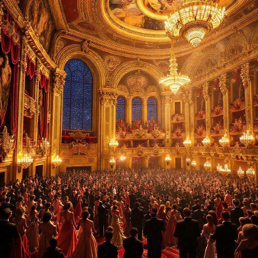 This wallpaper captures the essence of a classical concert, with a grand hall and a large audience. The image exudes elegance and sophistication, making it perfect for those who appreciate the finer things in life.