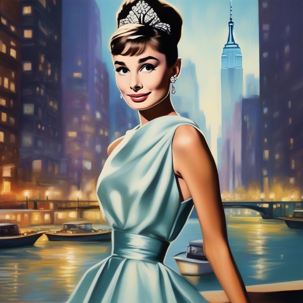 This stunning wallpaper features the iconic actress Audrey Hepburn, known for her elegance and grace. The image captures her beauty and poise, making it a perfect addition to any desktop or mobile device.