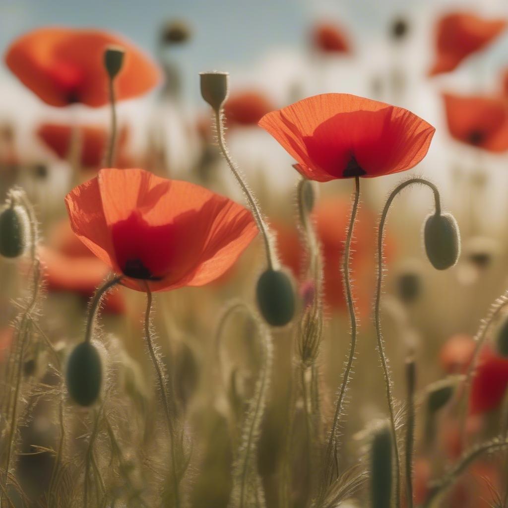 This stunning wallpaper features a vibrant field of poppies, perfect for adding a touch of natural beauty to your desktop or mobile device.