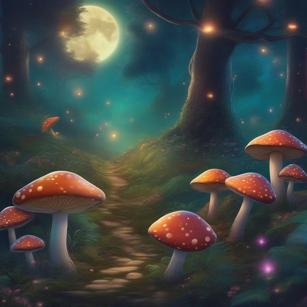 Step into a magical world with this fantasy forest wallpaper, featuring a serene and mystical atmosphere.