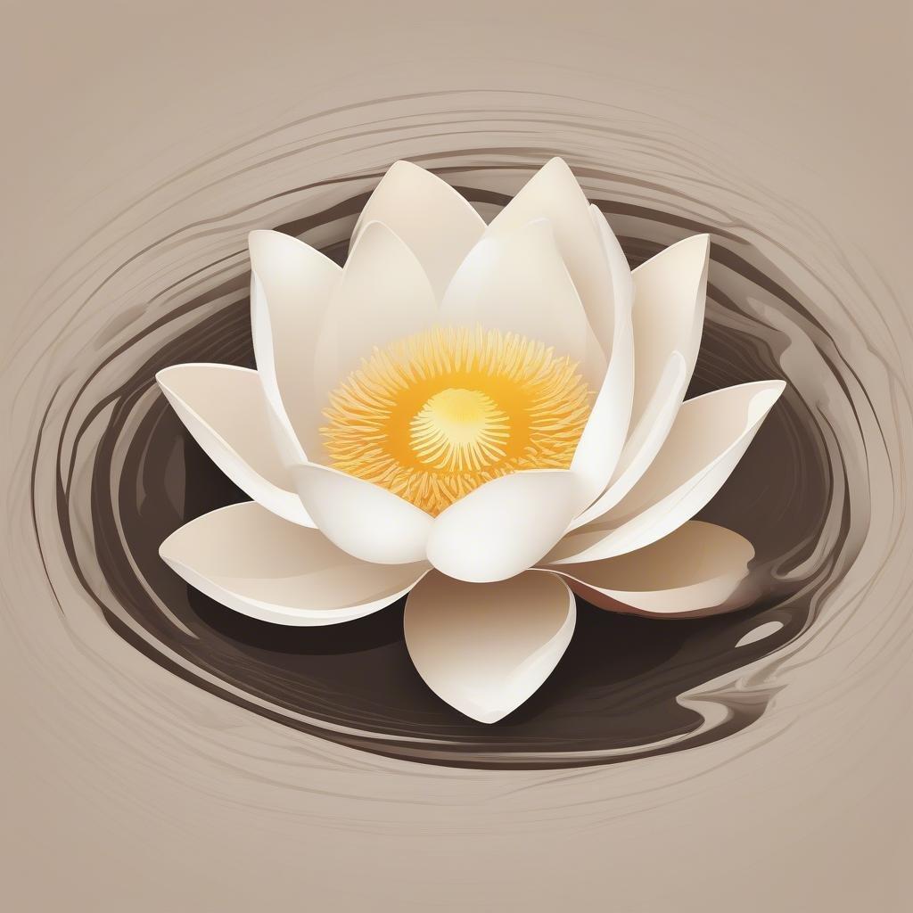 This serene lotus flower rests gently in still water, symbolizing peace and tranquility. The perfect desktop or mobile wallpaper for those moments of mindfulness and reflection.