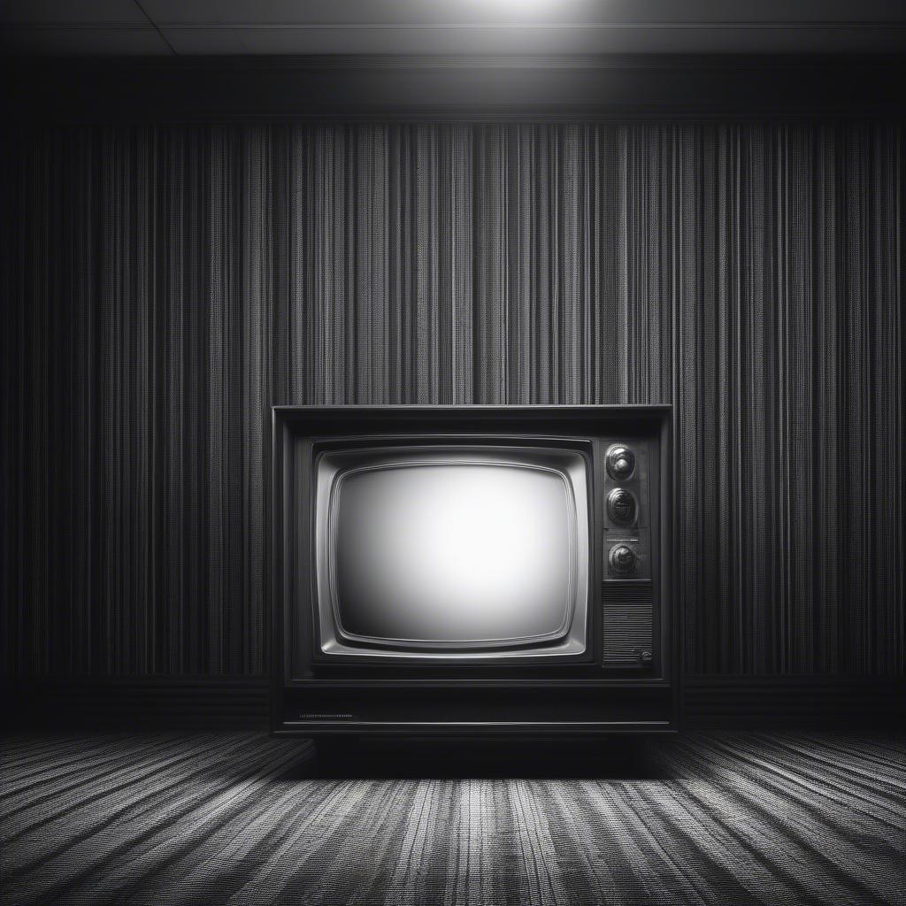 This image is a stunning black and white wallpaper that will add a touch of elegance to any desktop or mobile device. The classic design of the TV is perfectly captured in this high-quality image, making it a great addition to any room.