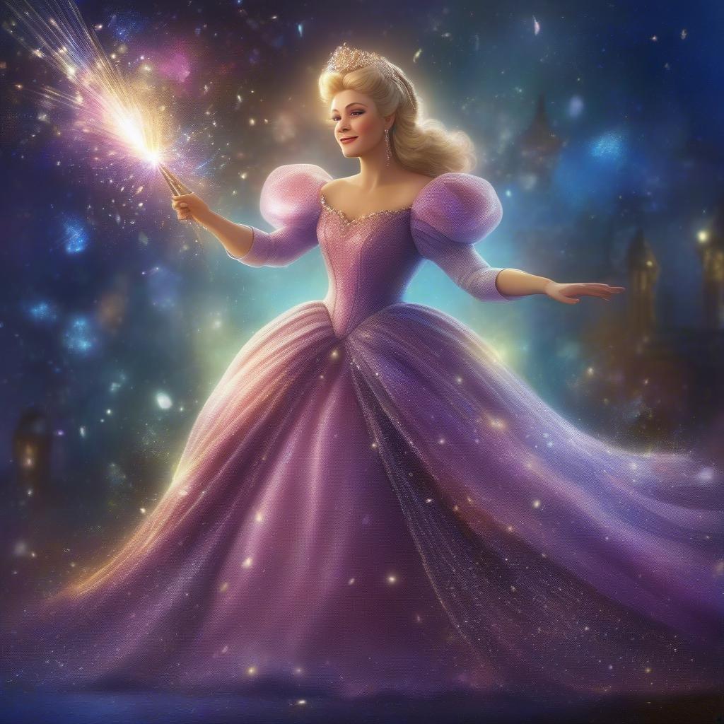 The beautiful and enchanting princess from the beloved Disney movie, waving her wand and wishing upon a sparkling star. Adorned in her signature pink dress, this iconic character embodies magic and wonder.