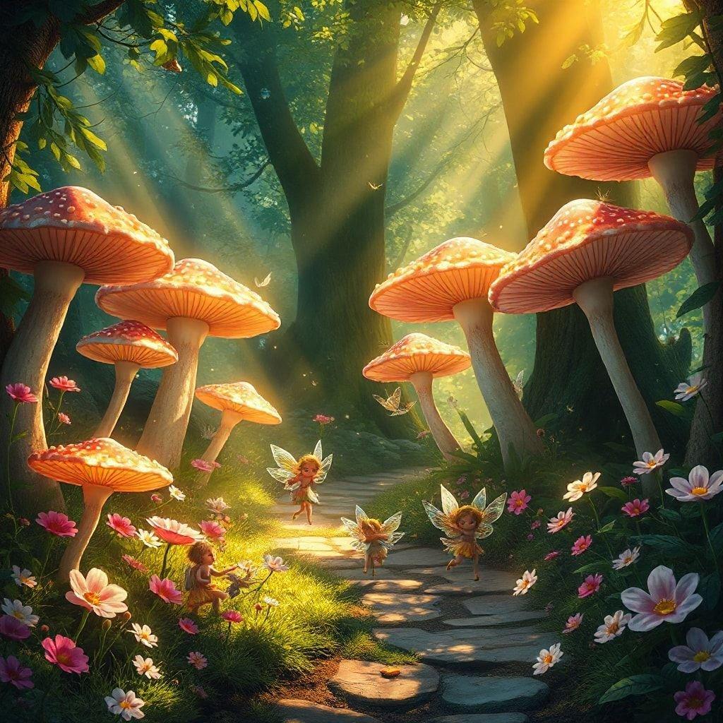 Step into a world of wonder with this enchanting fantasy creatures wallpaper, featuring a lush forest teeming with life and magic.