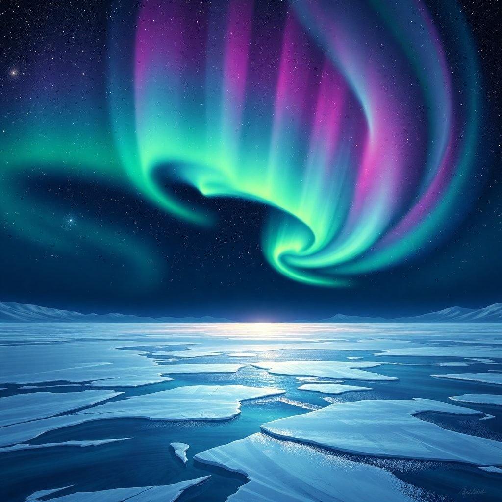 Embark on an adventure to witness the elusive Northern Lights in their full glory, dancing across the icy expanse of a frozen lake. This is more than just a wallpaper; it's a digital journey to one of nature's most stunning spectacles.