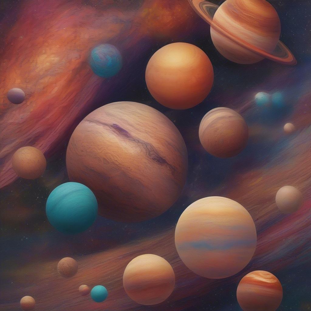 This stunning wallpaper showcases a collection of planets in space, creating a breathtaking and otherworldly scene.