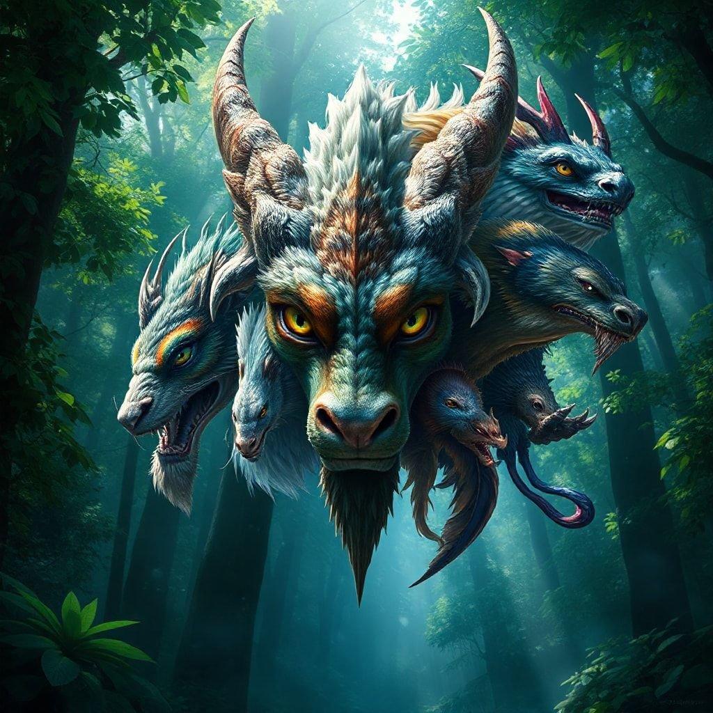 This fantasy creatures wallpaper is perfect for anyone who loves mythical and magical creatures. The image features a variety of creatures, including dragons, unicorns, and mermaids, in a beautiful and colorful forest setting.