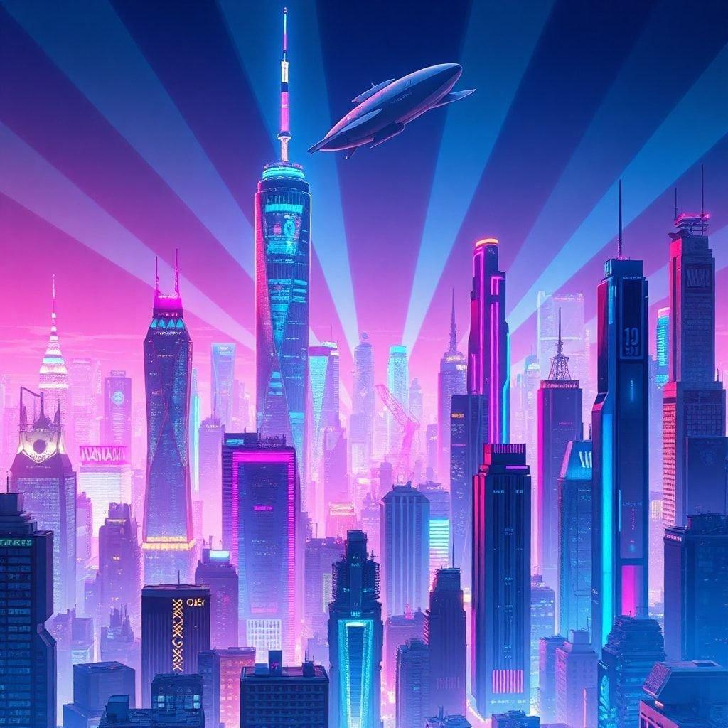 Explore the vibrant world of anime in this stunning cityscape wallpaper. The neon-lit skyline and bustling metropolis create a futuristic atmosphere, perfect for desktop and mobile use.