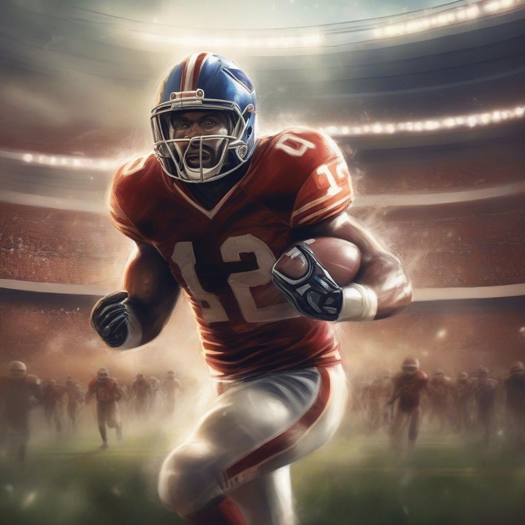 This image is a wallpaper featuring an American football player in action, showcasing their skills and athleticism on the field.