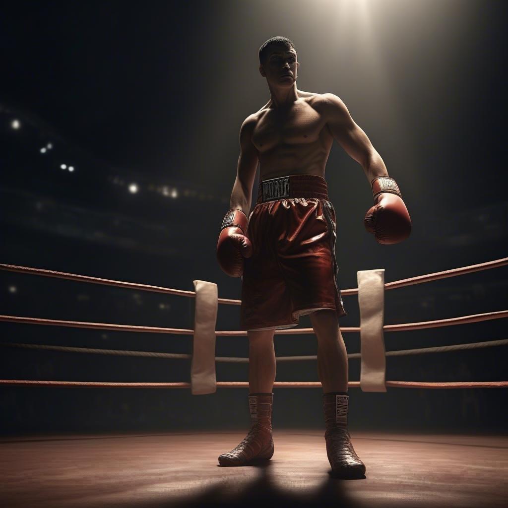 Mach dich bereit für den Kampf mit diesem epischen Boxer im Ring Hintergrundbild!