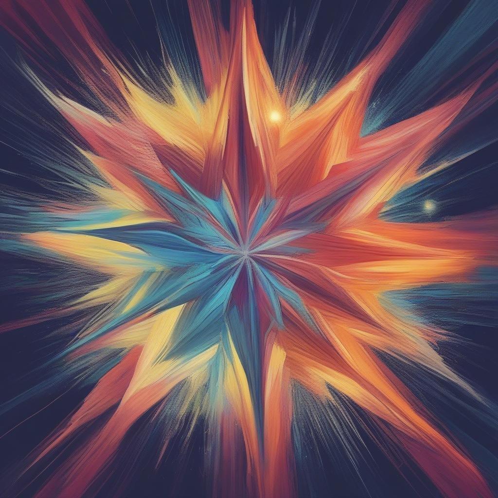 Experience a cosmic journey with this abstract starburst wallpaper, radiating vibrant energy from the center towards the edges in a mesmerizing display of color and movement.